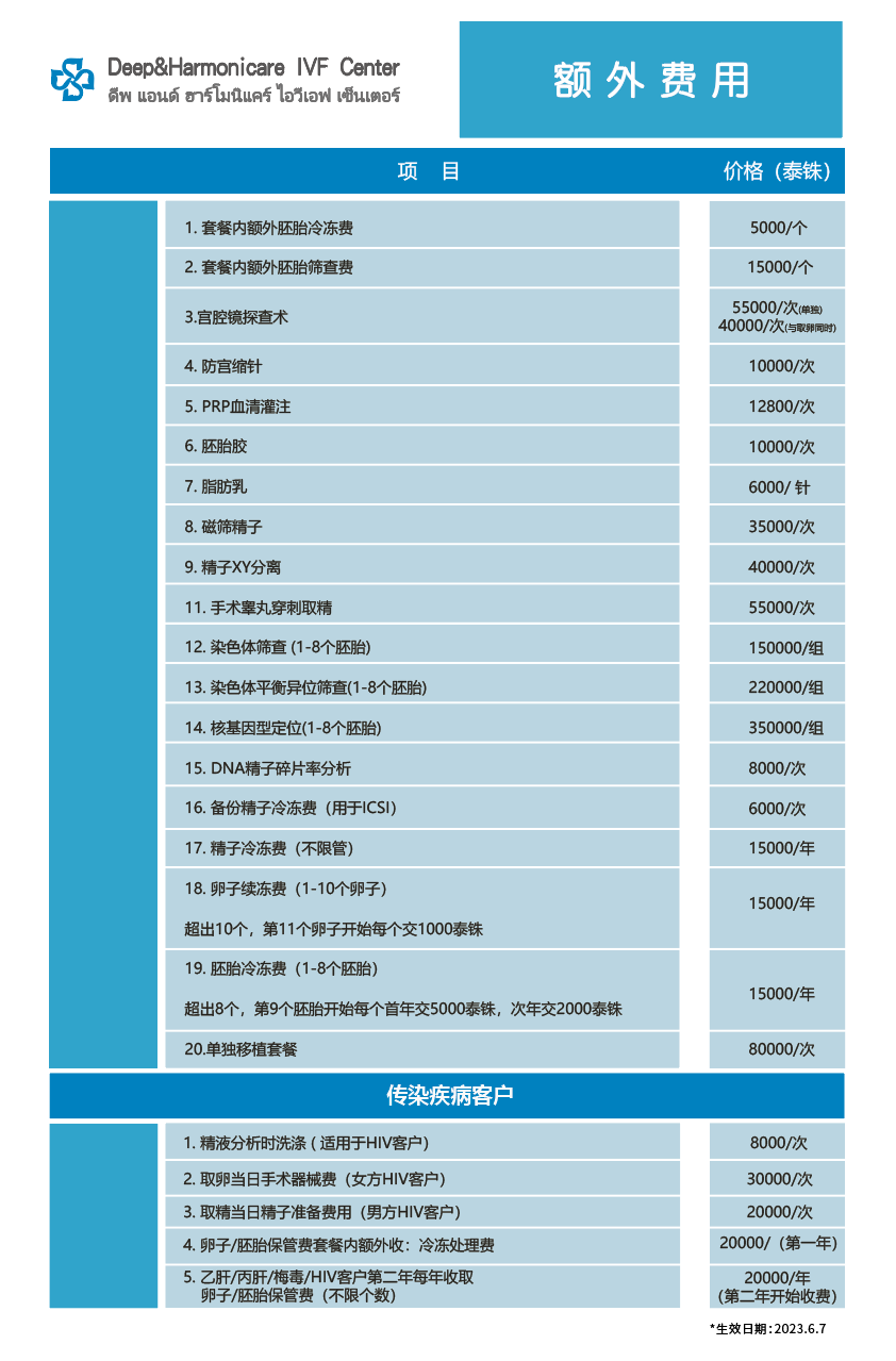 額外費(fèi)用明細(xì)